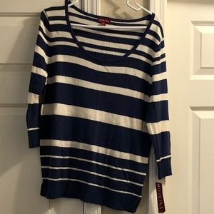 Striped sweater 3/4 sleeve NWT